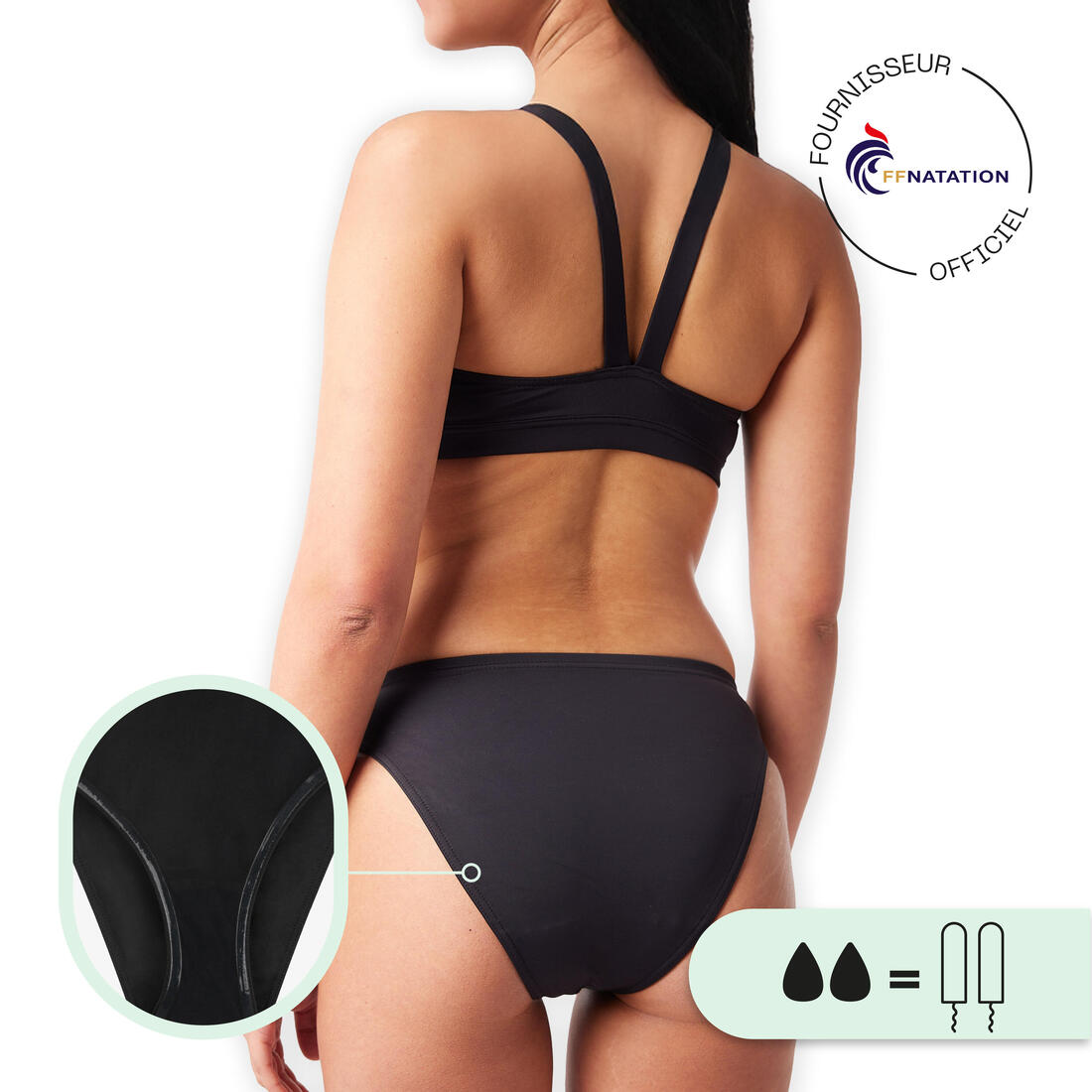 Bas de maillot de bain menstruel étanche - Culotte Femme - Flux moyen - SMOON