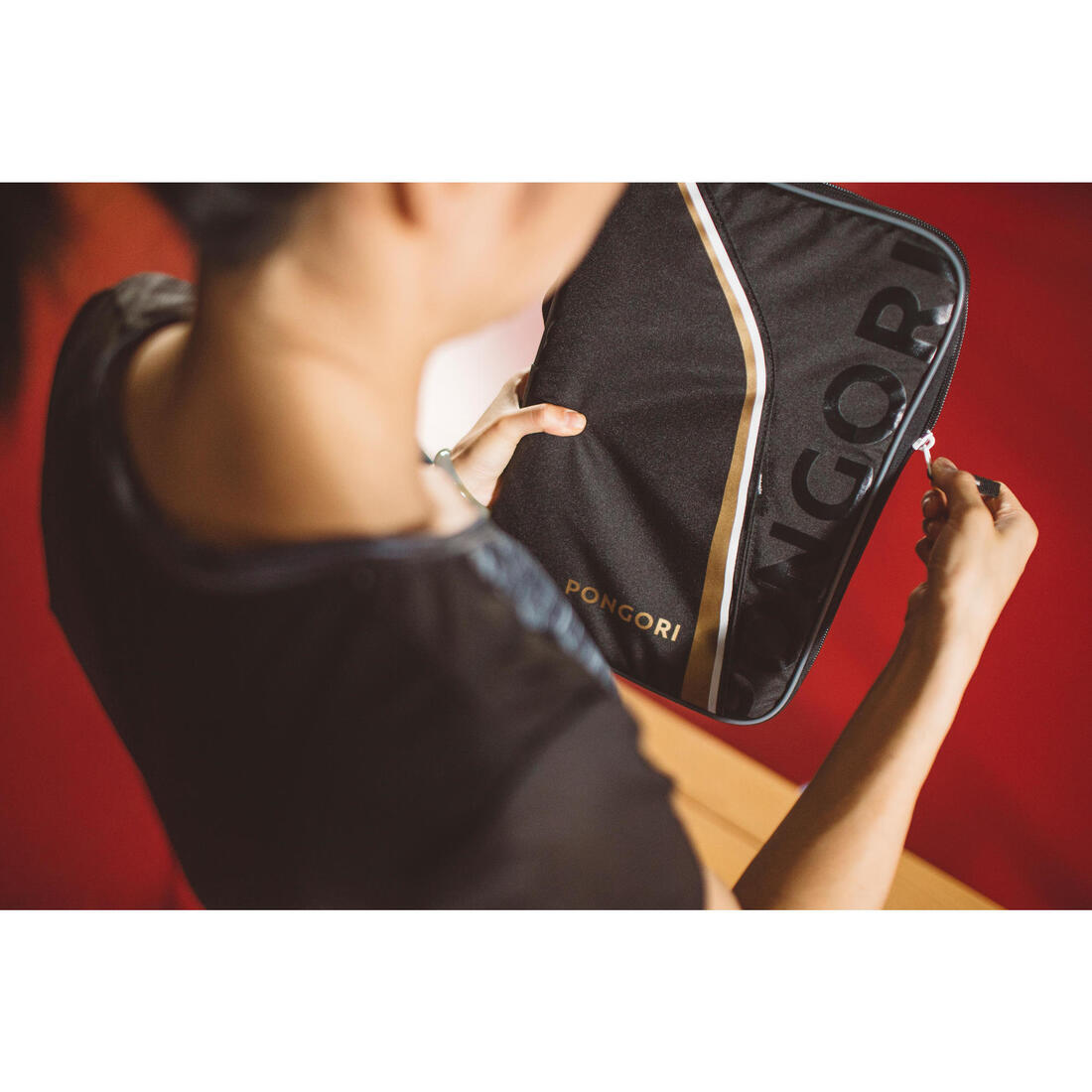 HOUSSE DE RAQUETTE DE TENNIS DE TABLE TTC 900 Noire Or