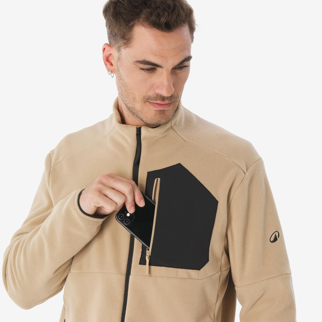 Polaire de randonnée montagne homme, MH500 full zip pocket