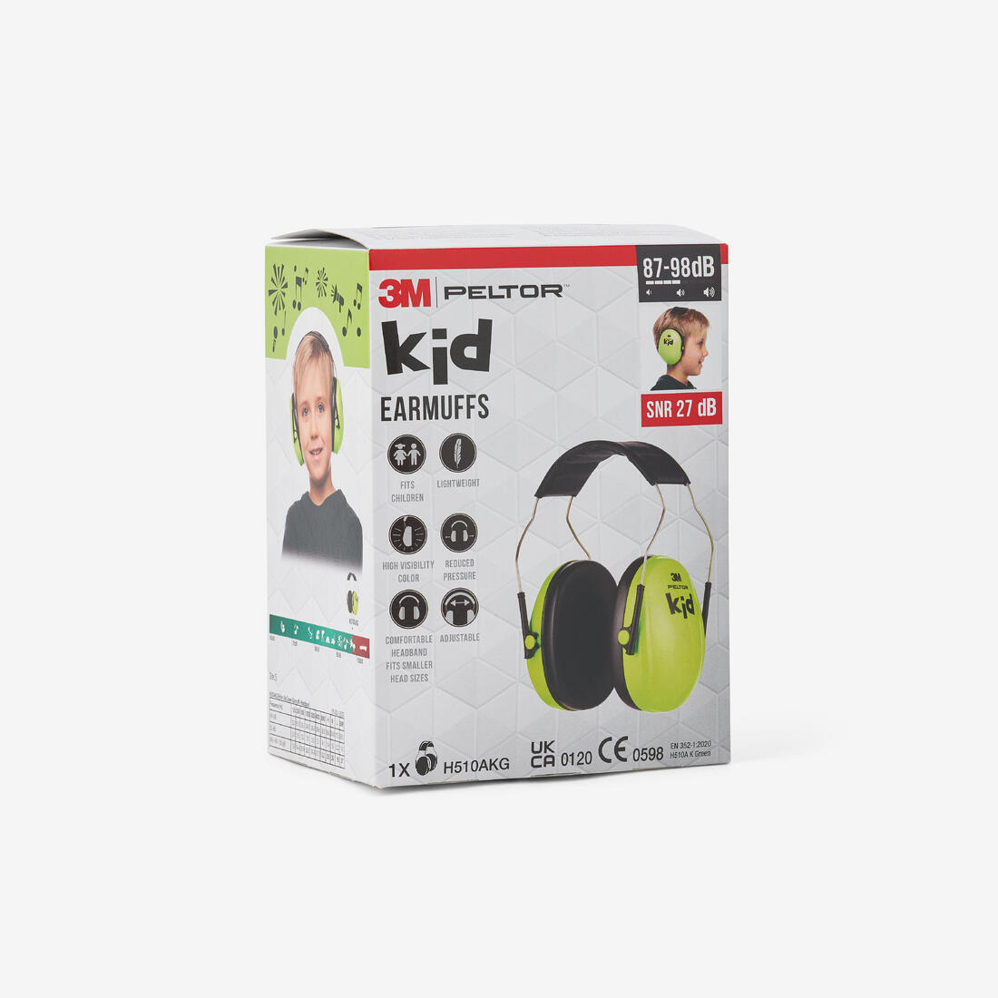 Casque anti bruit peltor junior vert