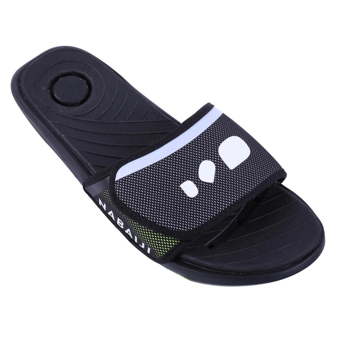 Sandale claquette piscine homme slap 900 soft noir jaune