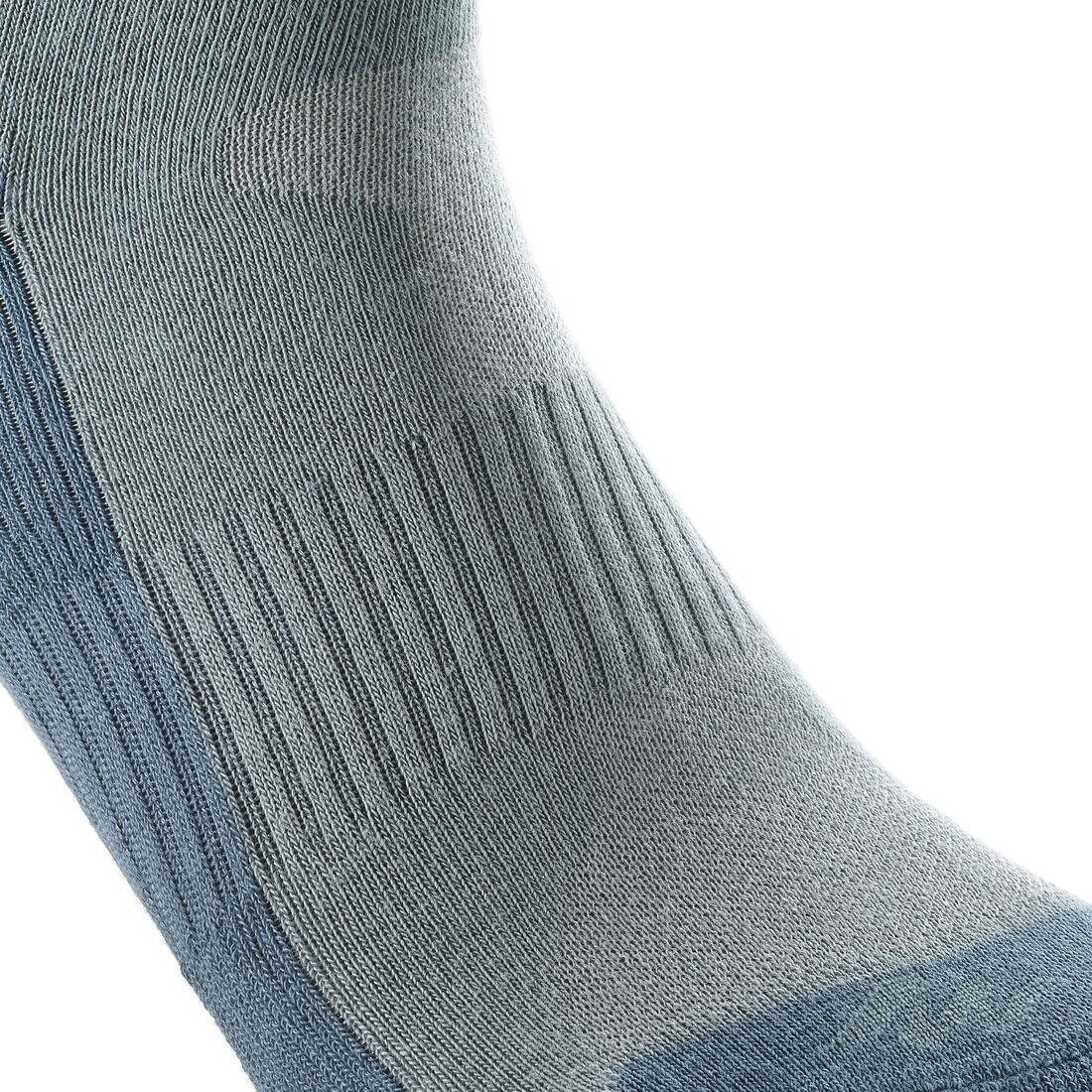 2 paires de chaussettes de randonnée tiges hautes enfant MH100 grises