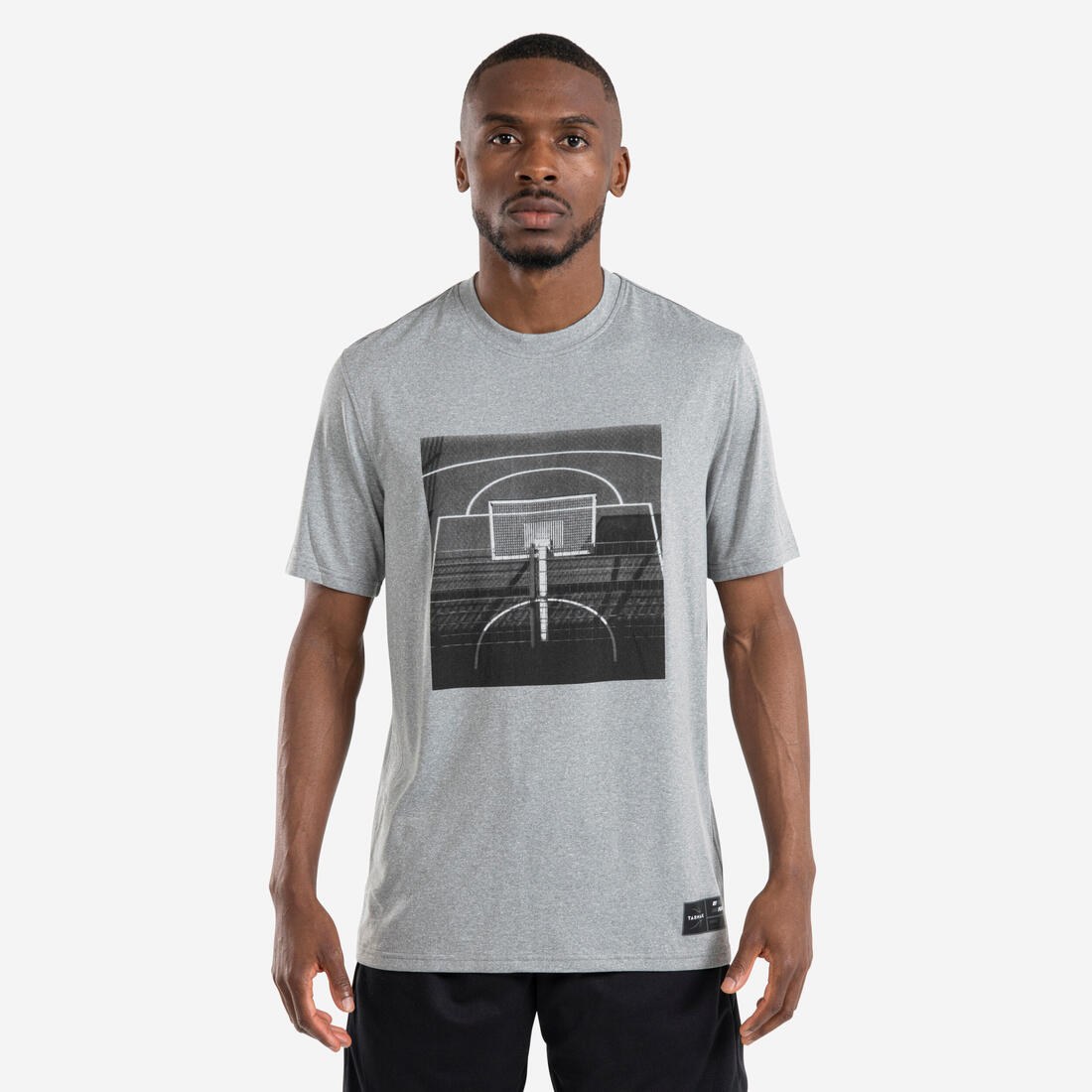 T-SHIRT / MAILLOT DE BASKETBALL HOMME TS500 BLANC 6 PHOTOS – gris tempête