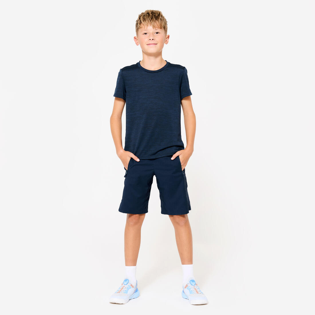 T-shirt enfant synthétique respirant - 500 marine