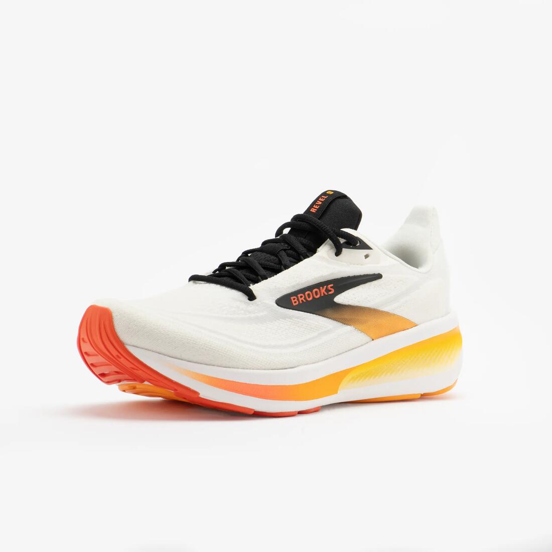 Chaussure de running homme, Brooks Revel 9 blanche et orange