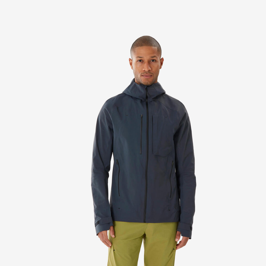 Veste de randonnée imperméable et légère homme, MH900 – gris ardoise