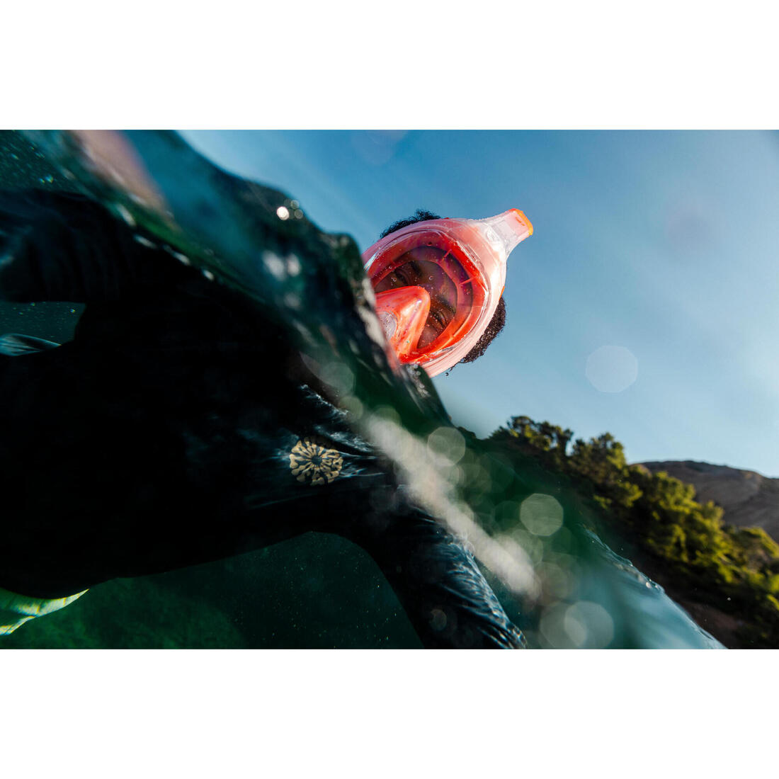 Masque snorkeling surface easybreath + avec valve acoustique > 10 ans - jungl