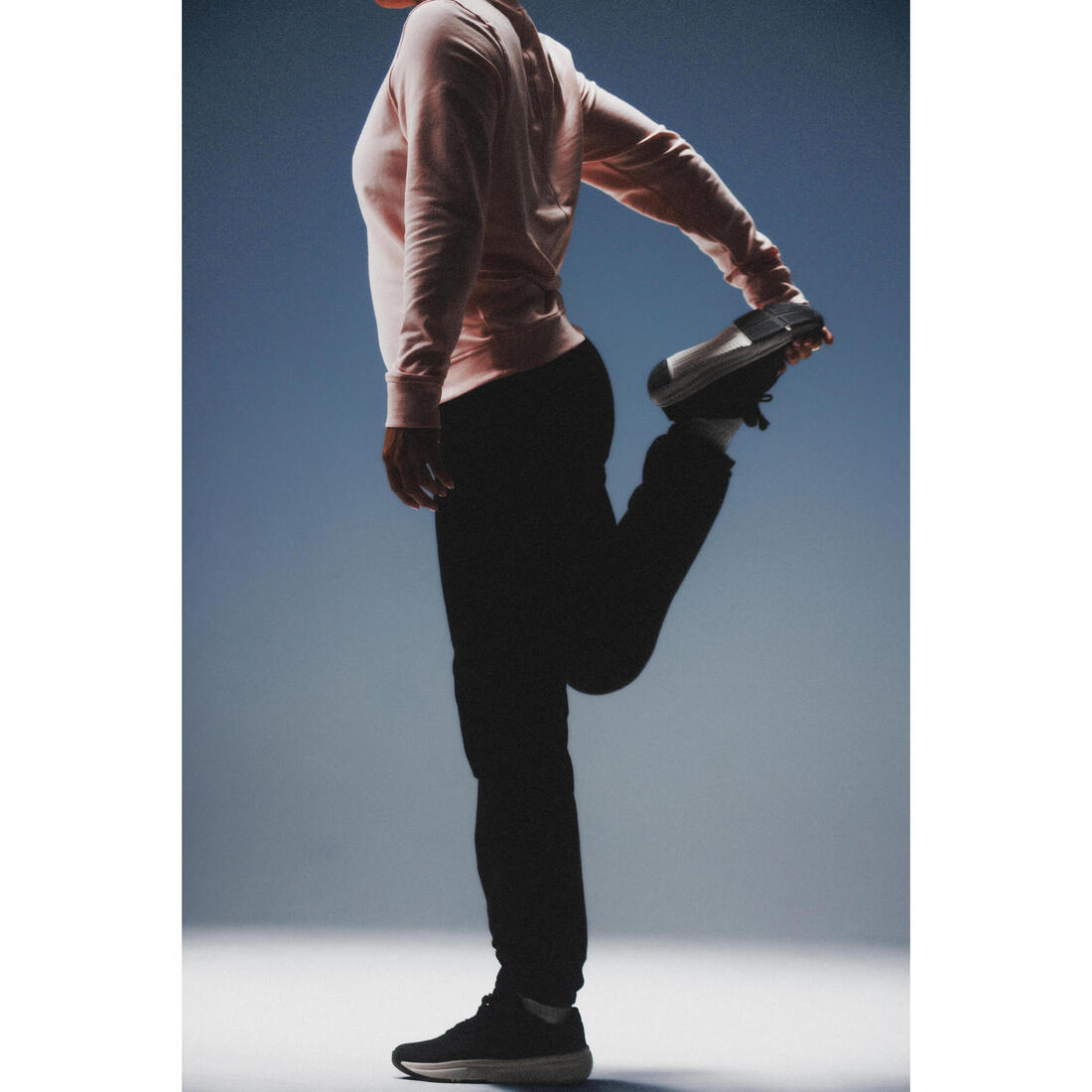 Pantalon de jogging droit chaud et doux femme, noir