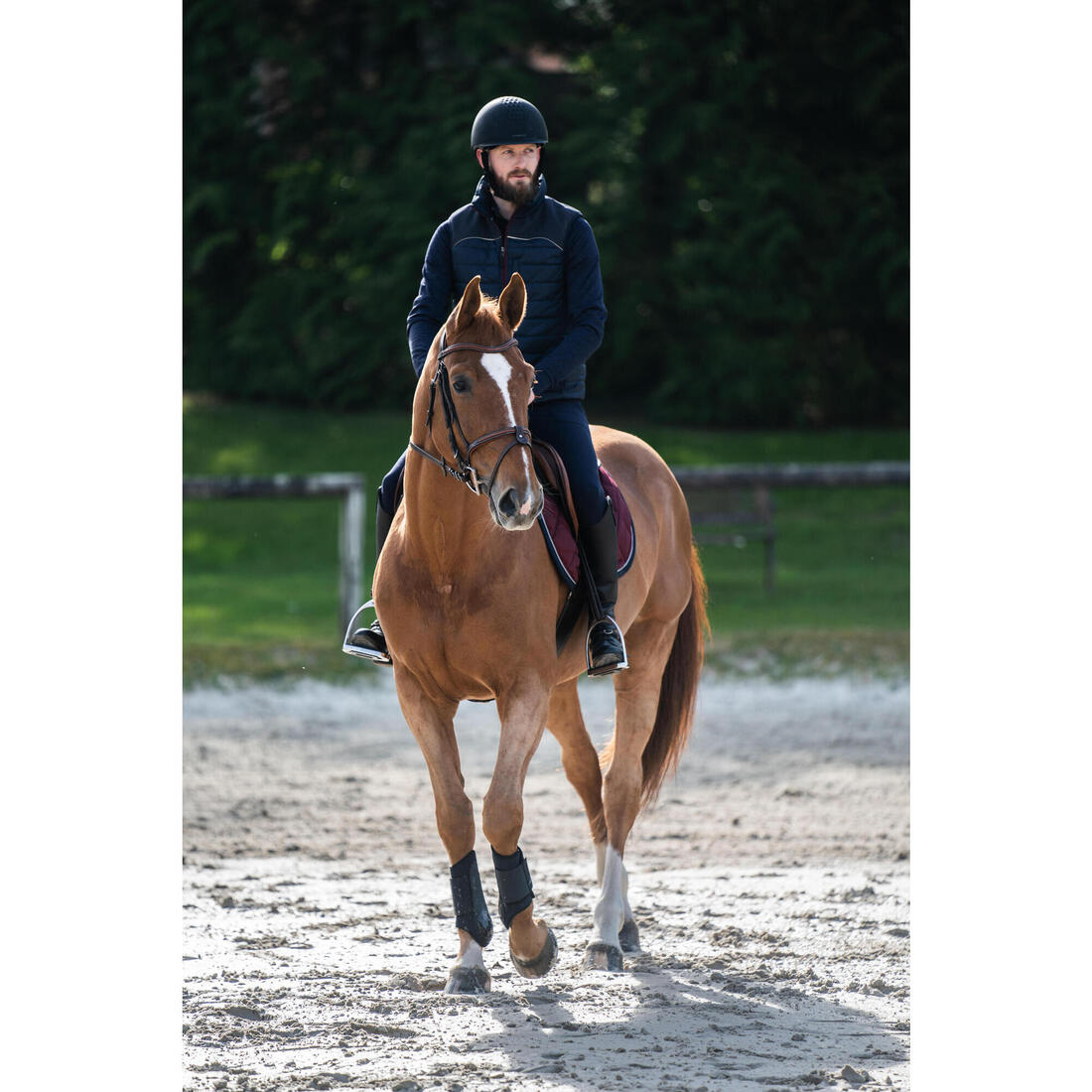 Guêtres équitation fermées Cheval et Poney - Poly 500 noires x2