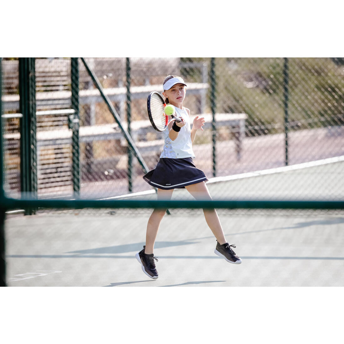 JUPE TENNIS FILLE 900 BLANCHE