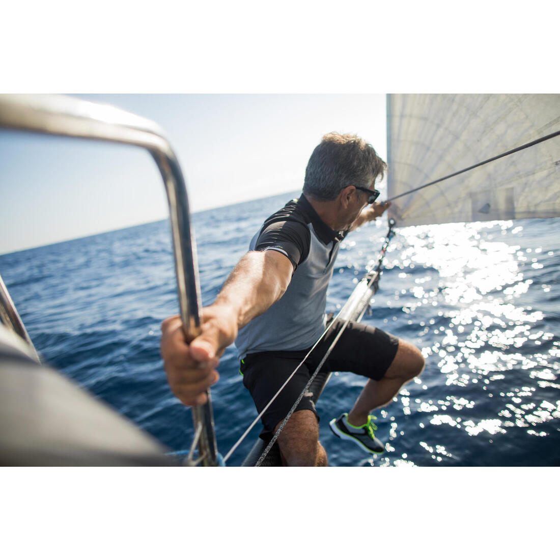 Polo manches courtes de voile Homme race 500