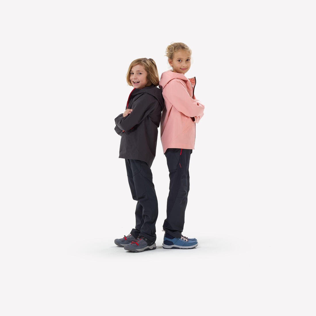 Pantalon de randonnée softshell enfant 7-15 ans, MH500 gris - noir
