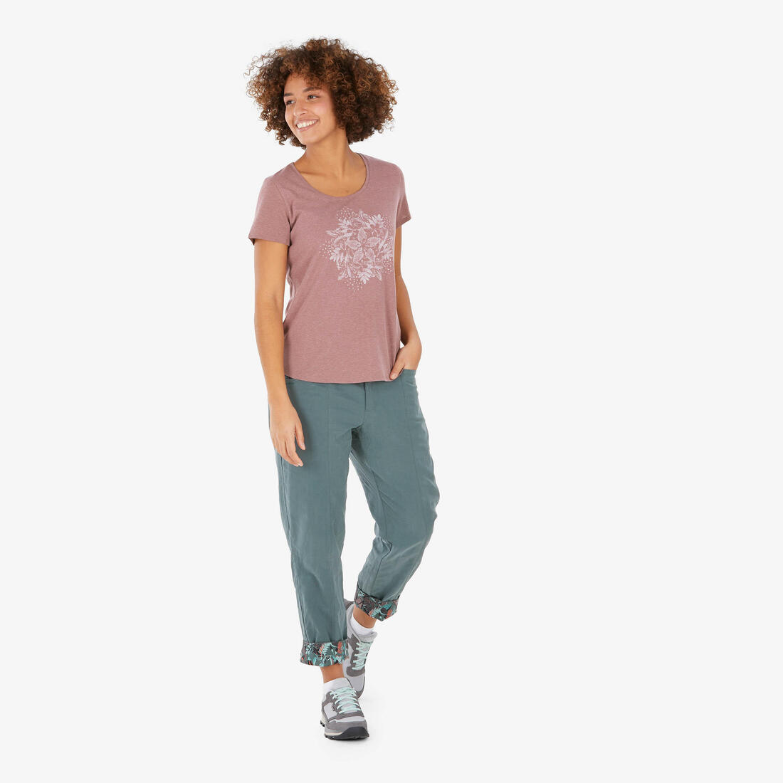 Pantalon de randonnée en lin femme, NH500