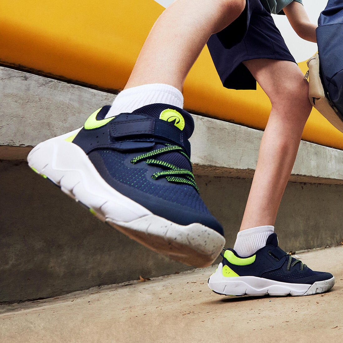 Chaussures de sport à scratch légères enfant, Playful Fast noir et