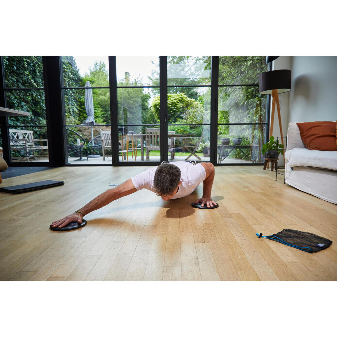 Disques de glisse musculation utilisables sur tous les sols x2, bleu et noir
