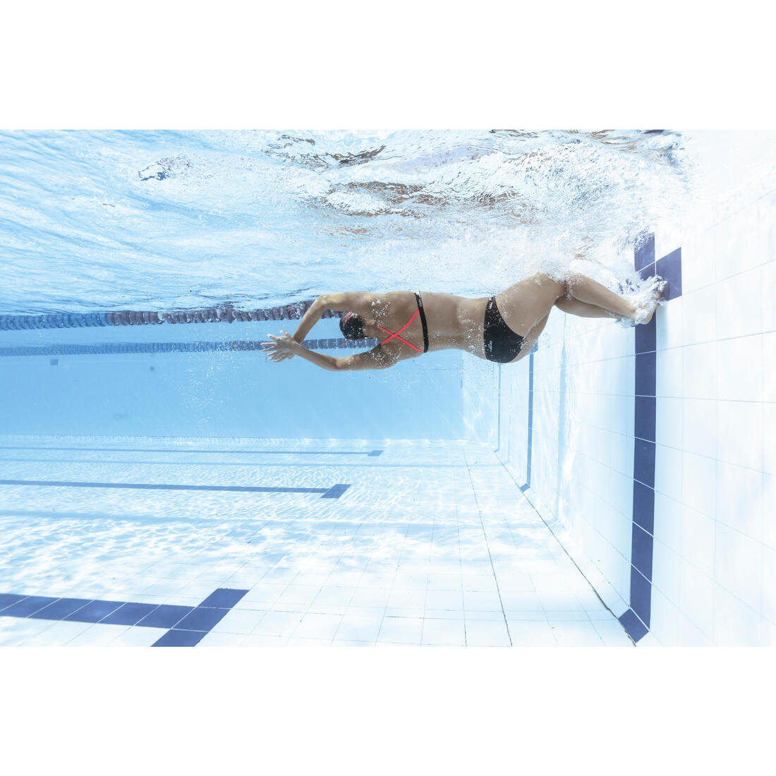 Bas de maillot de bain de natation femme Jana bleu et