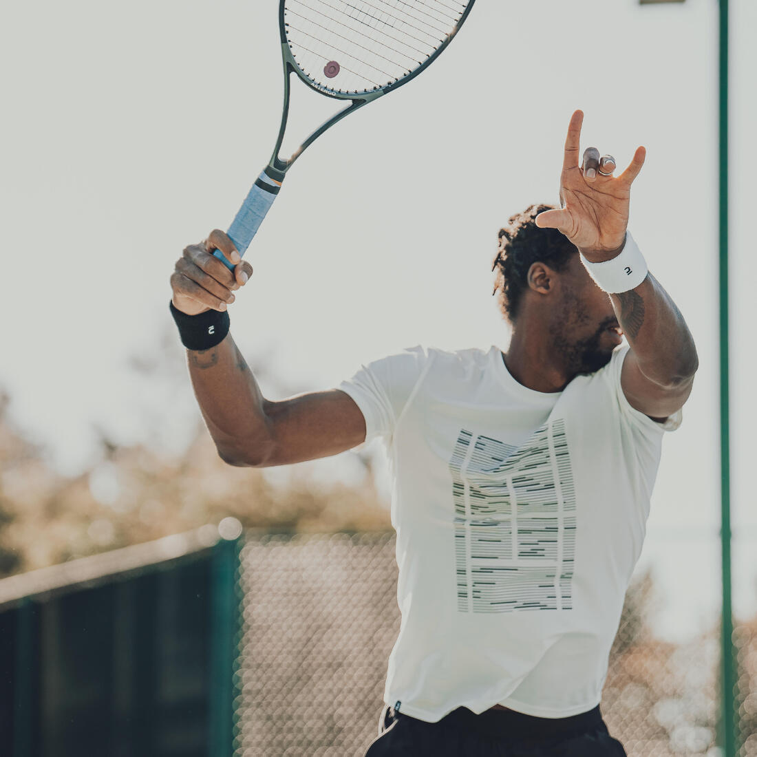 T-shirt de tennis homme - tts soft blanc cassé