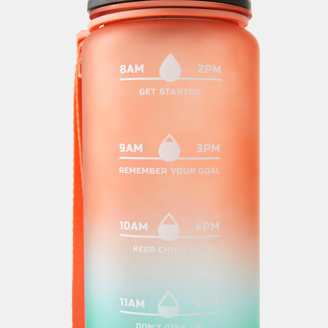 Gourde de fitness motivation 1 litre -  orange vert