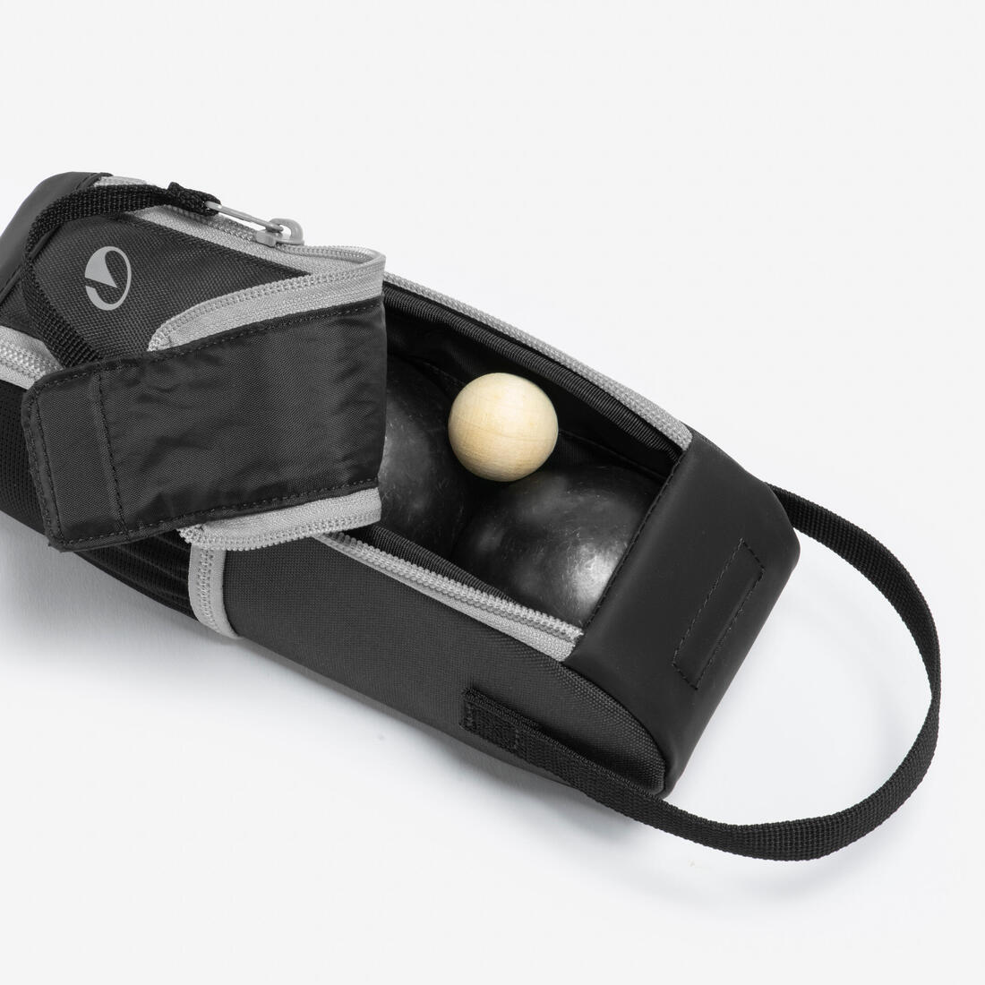SACOCHE SEMI-RIGIDE POUR 3 BOULES DE PÉTANQUE NOIRE