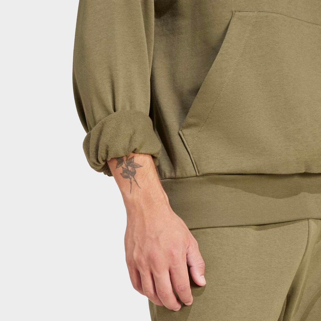SWEAT CAPUCHE COTON HOMME, OLIVE