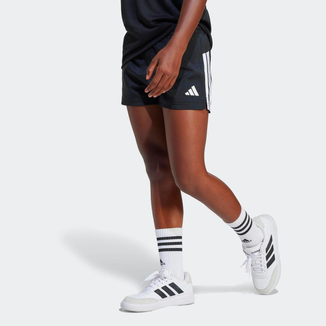Short de fitness fille, noir
