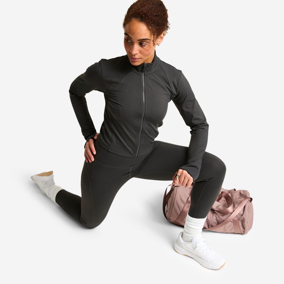 Veste de sport cintrée femme, Shape foncé