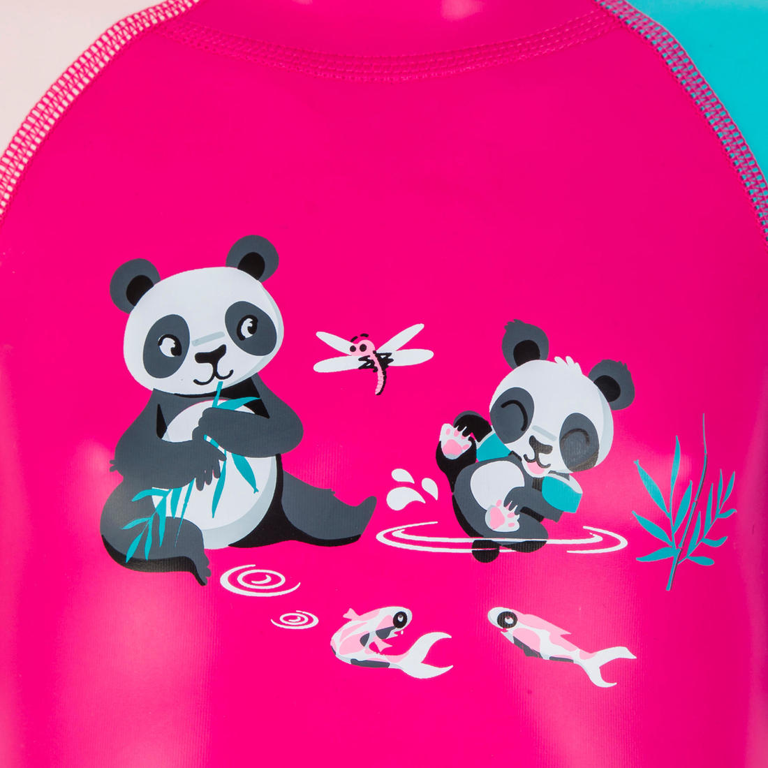 Combinaison anti UV bébé kloupi rose imprimé ARC EN CIEL