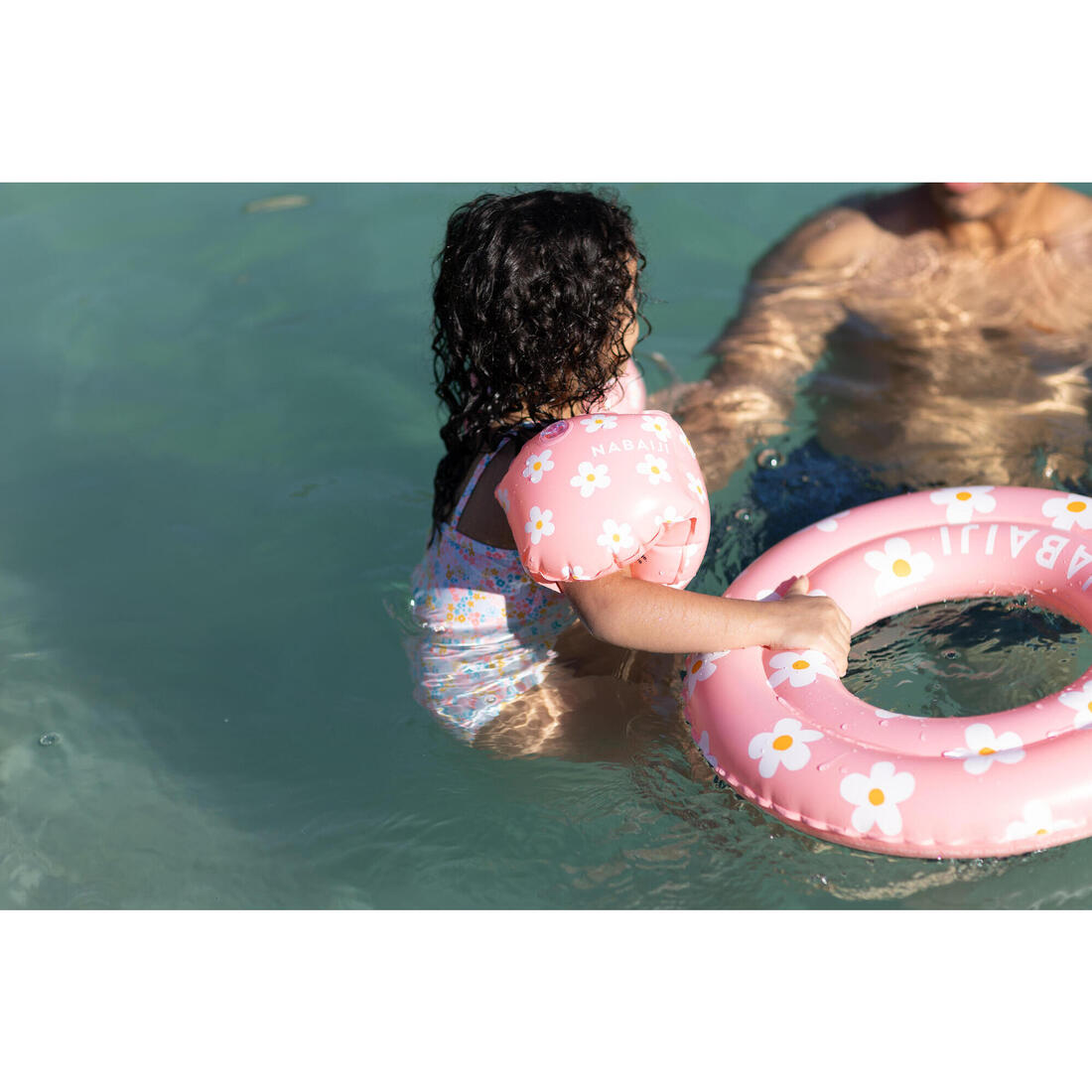 Bouée piscine gonflable 51 cm vert imprimé "PANDAS" pour enfant 3-6 ans