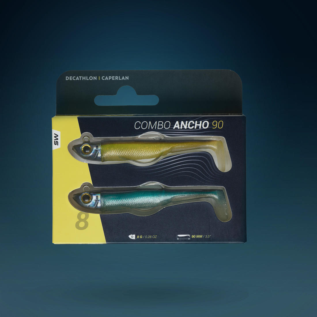 Combo leurres souples shad texan anchois ancho 90 12g ayu en mer
