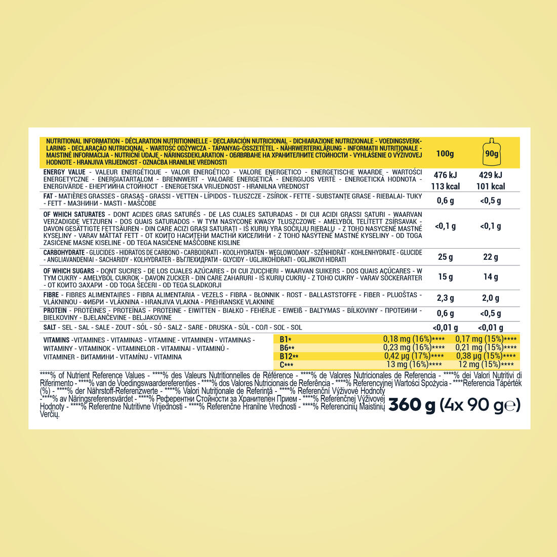 Spécialité de fruits énergétique pomme et banane 4 x 90g