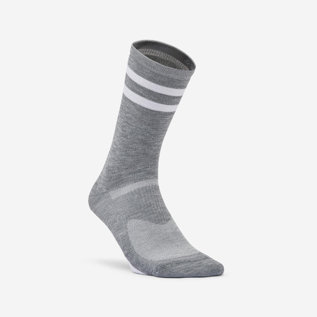 Chaussettes mi-hautes de fitness x2, grises et blanches