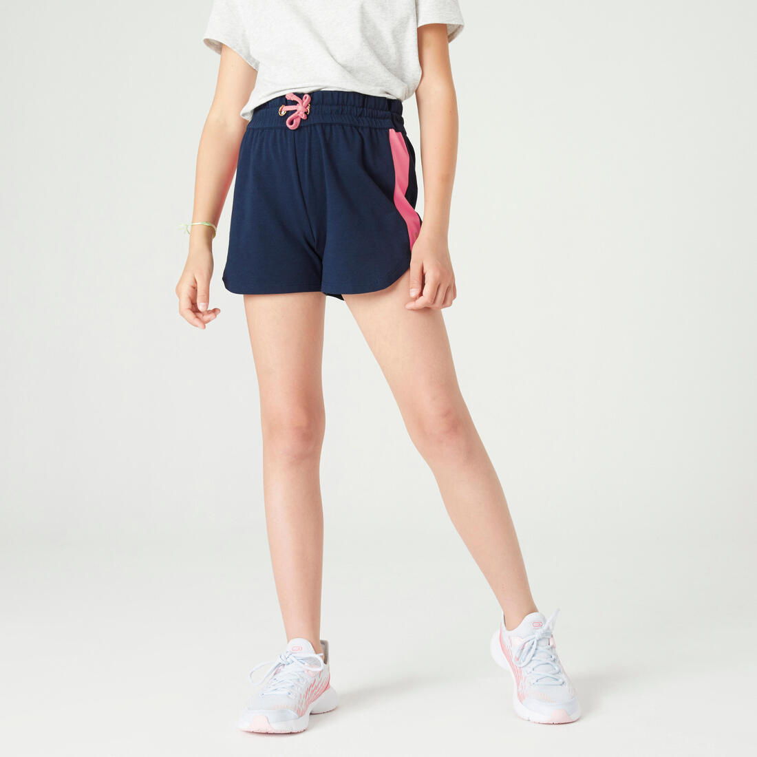 Short multisport coton fille – bleu marine