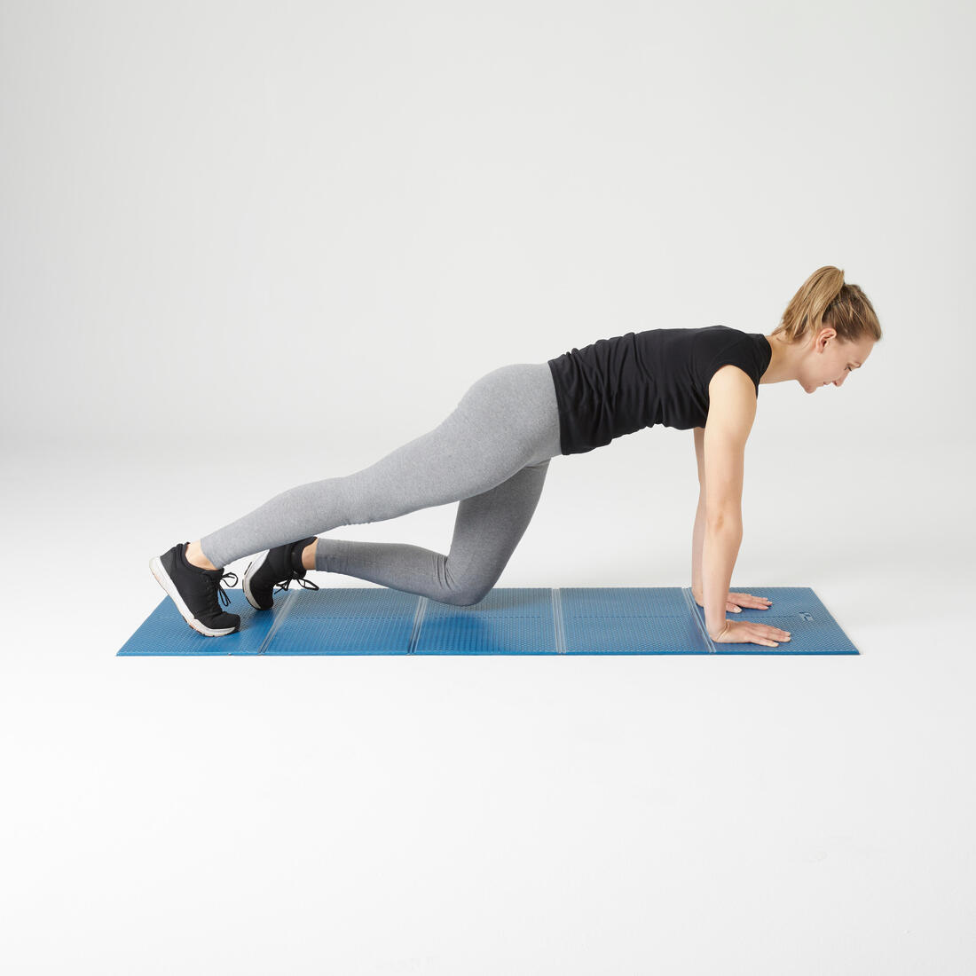 Tapis de fitness pliable épaisseur 7 mm, bleu