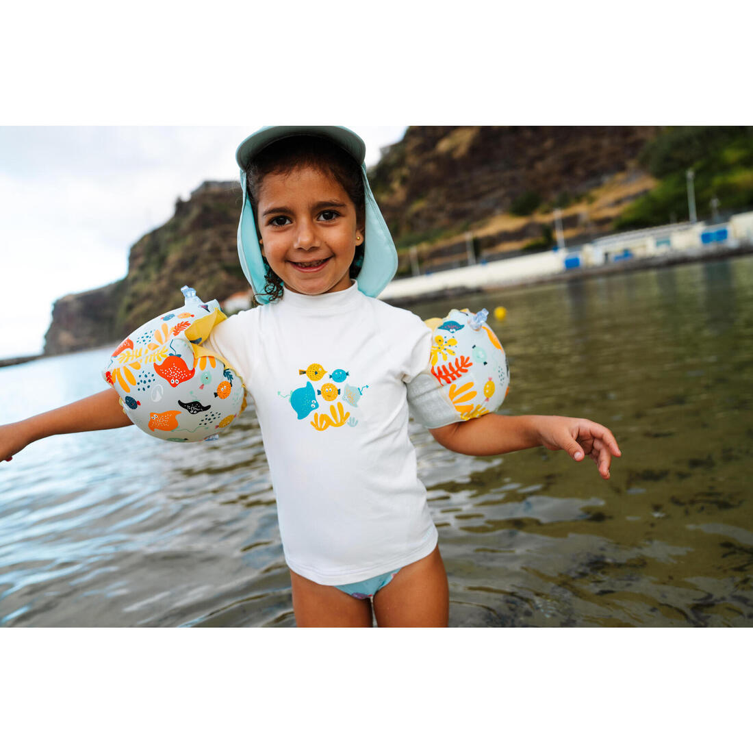 Brassards de piscine enfants rose imprimé "fleurs " 11-30 kg