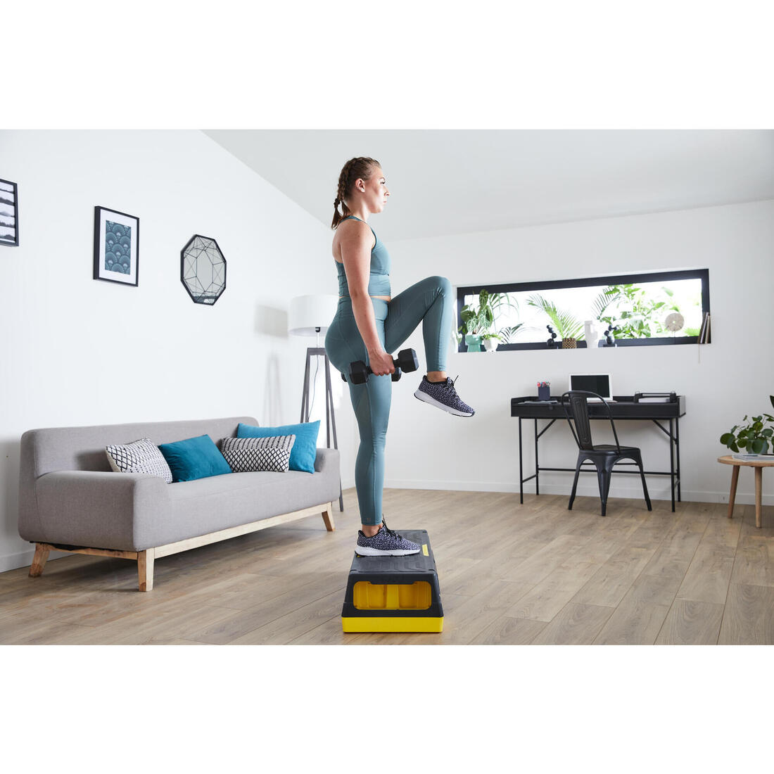Haltère de cross training et musculation 2,5 kg - dumbbell hexagonale noire