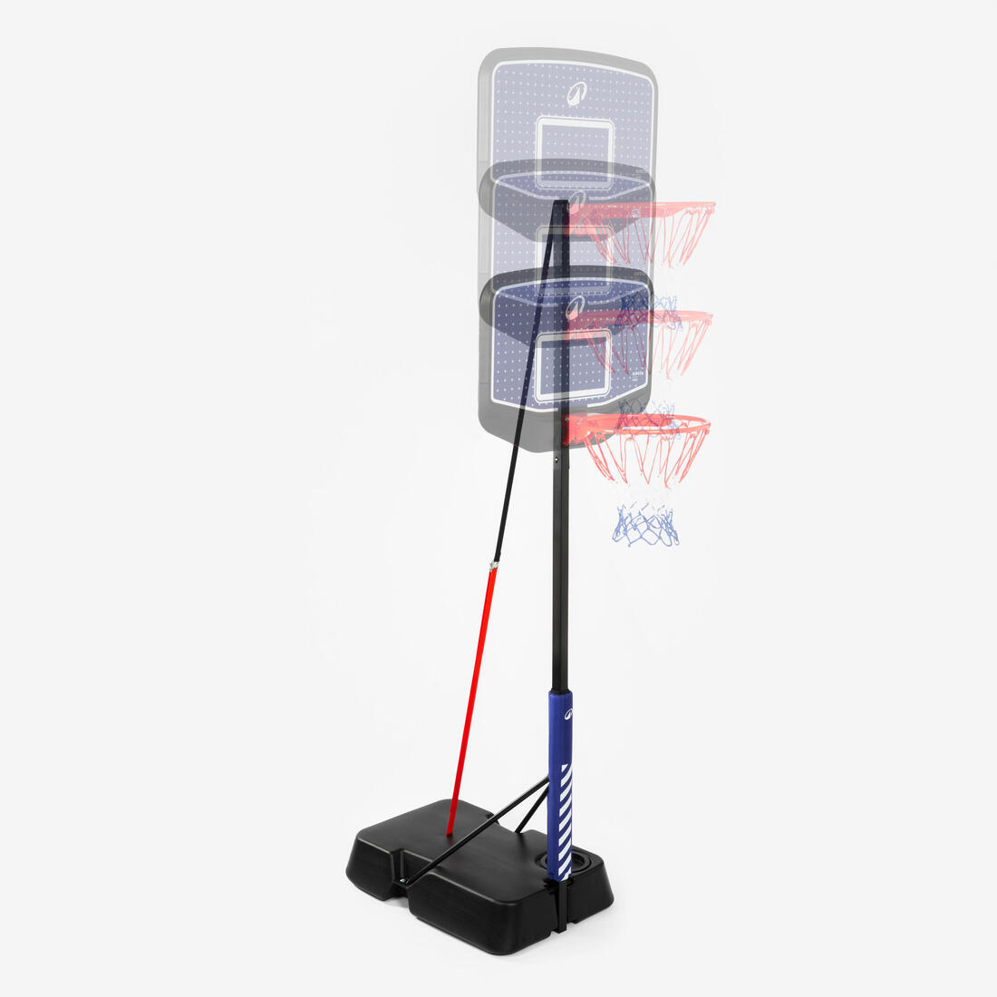 Panier de basket Enfant Dunk sur pied réglable 1,60m à 2,20m - K900