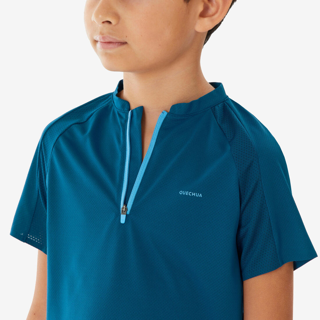T shirt de randonnée enfant mh550 bleu 7-15 ans