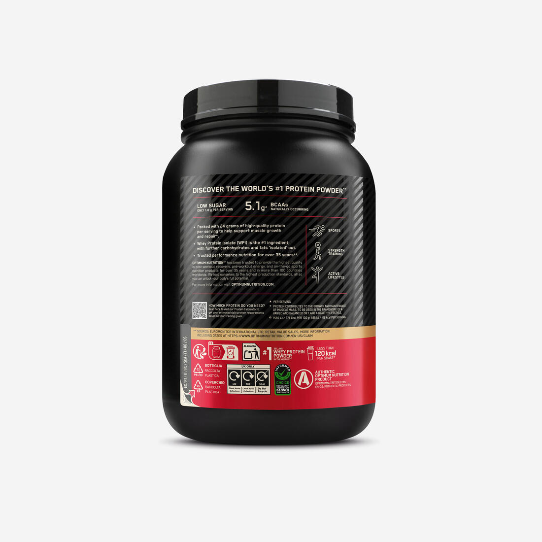 Protéine 100% whey double chocolat, Gold Standard 775g
