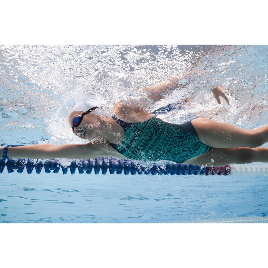Maillot de bain 1 pièce natation Fille - 500 Kamyleon