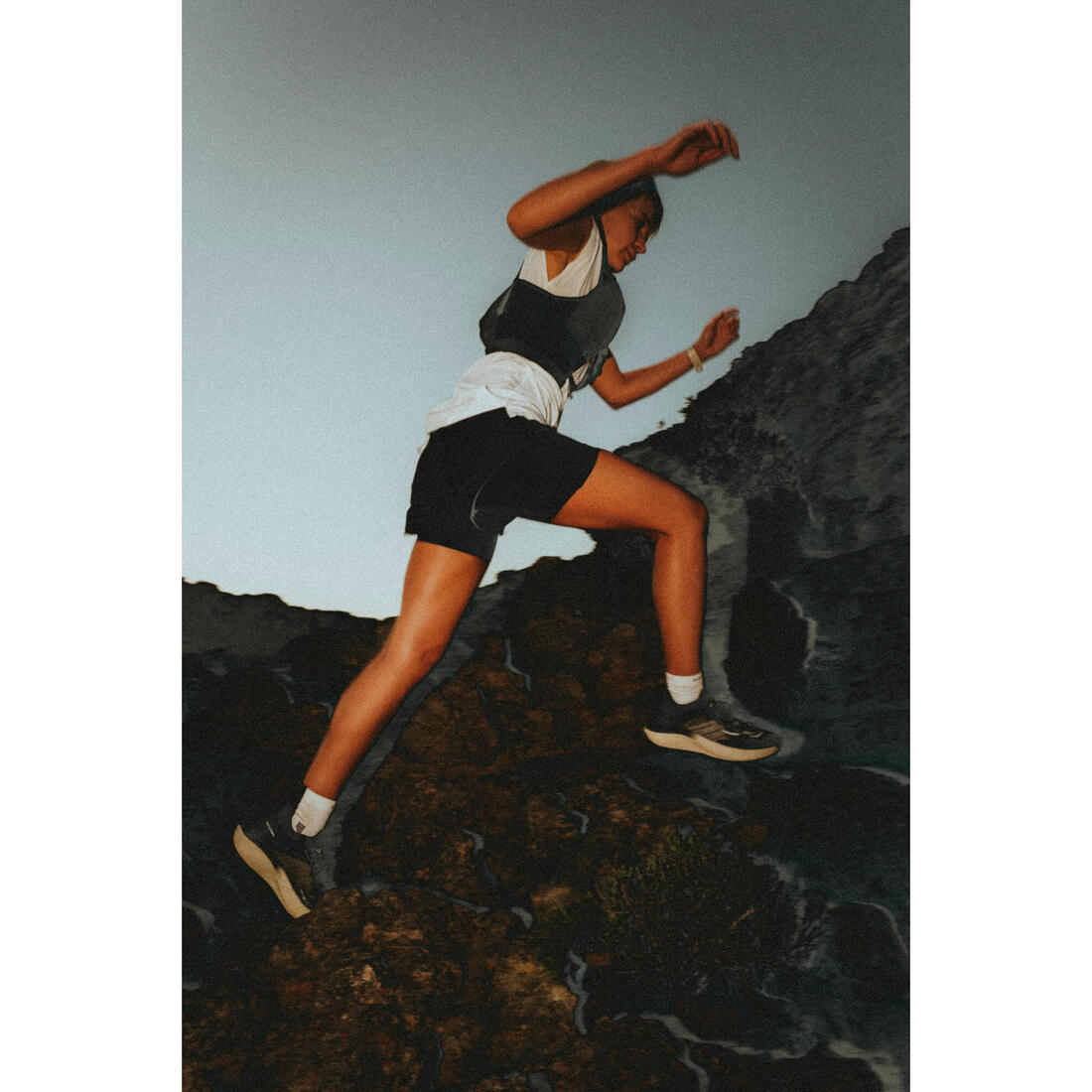 Short 2 en 1 running & trail longue distance femme - kiprun run 900 ultra noir