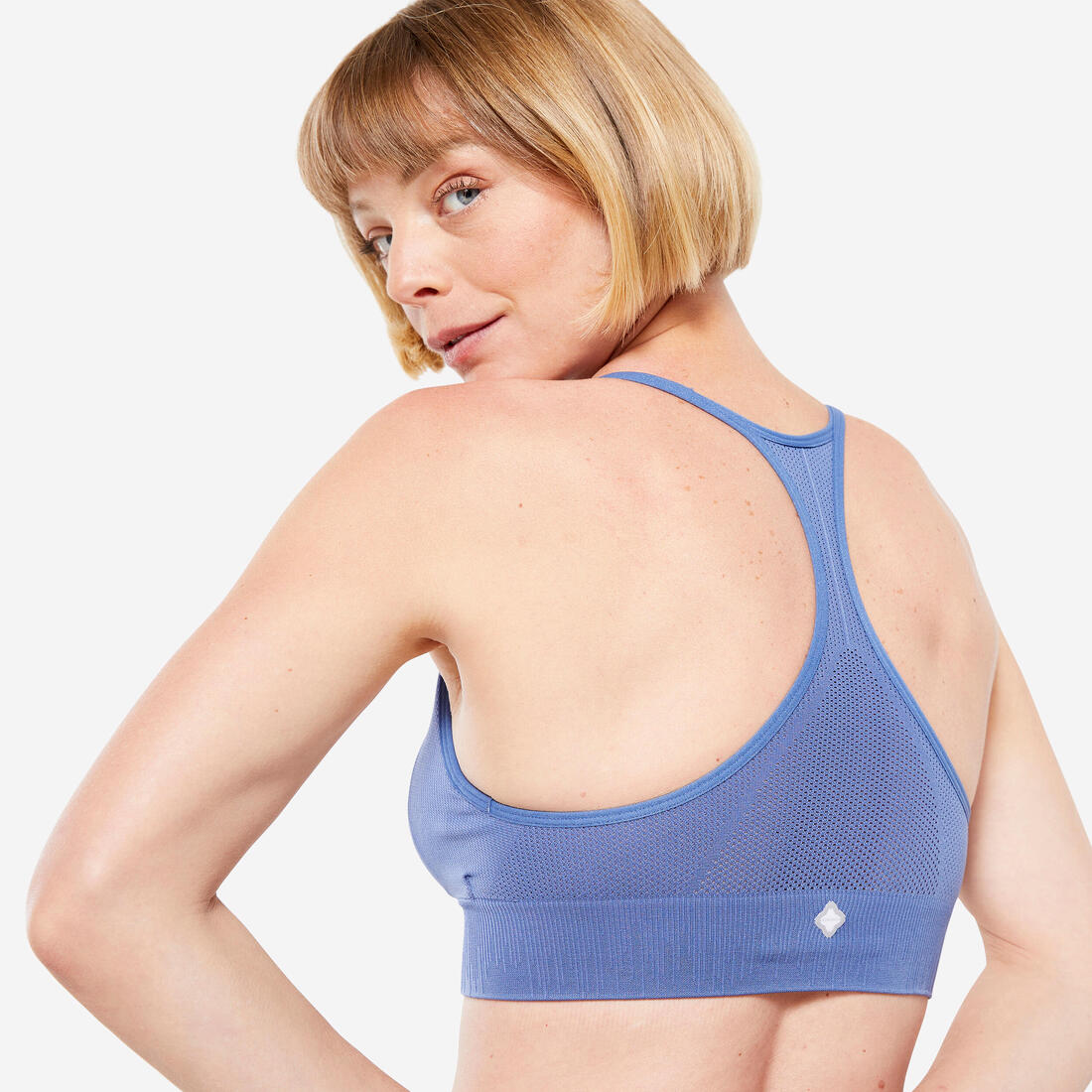 Brassière dos nageur respirant maintien léger Femme, Noir
