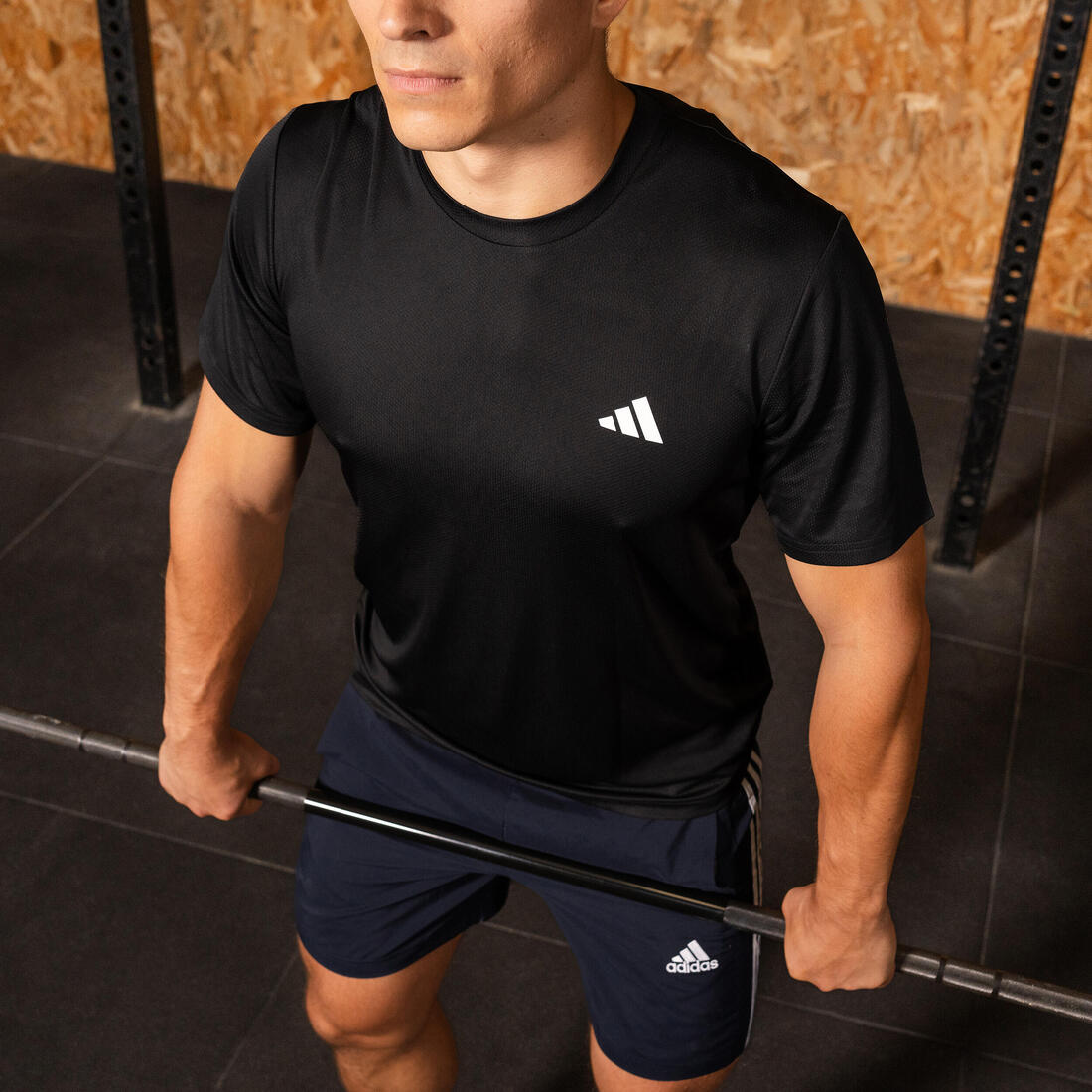 T-SHIRT DE FITNESS CARDIO ADIDAS HOMME NOIR