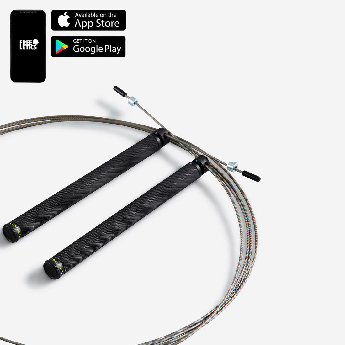 Corde à sauter cross training vitesse - speed rope pro noire