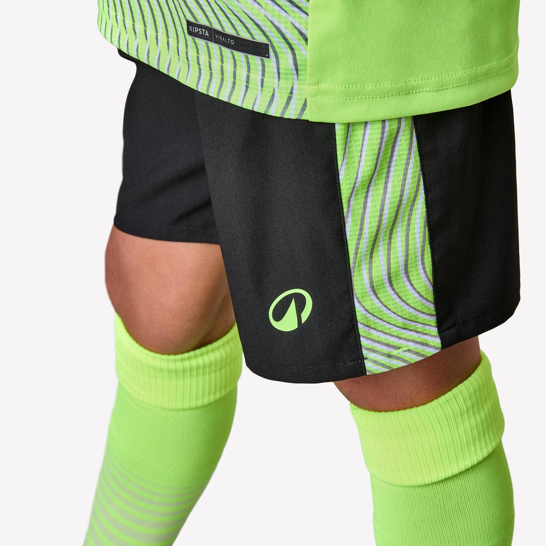 SHORT DE FOOTBALL ENFANT VIRALTO KIDS GRIS BANDE