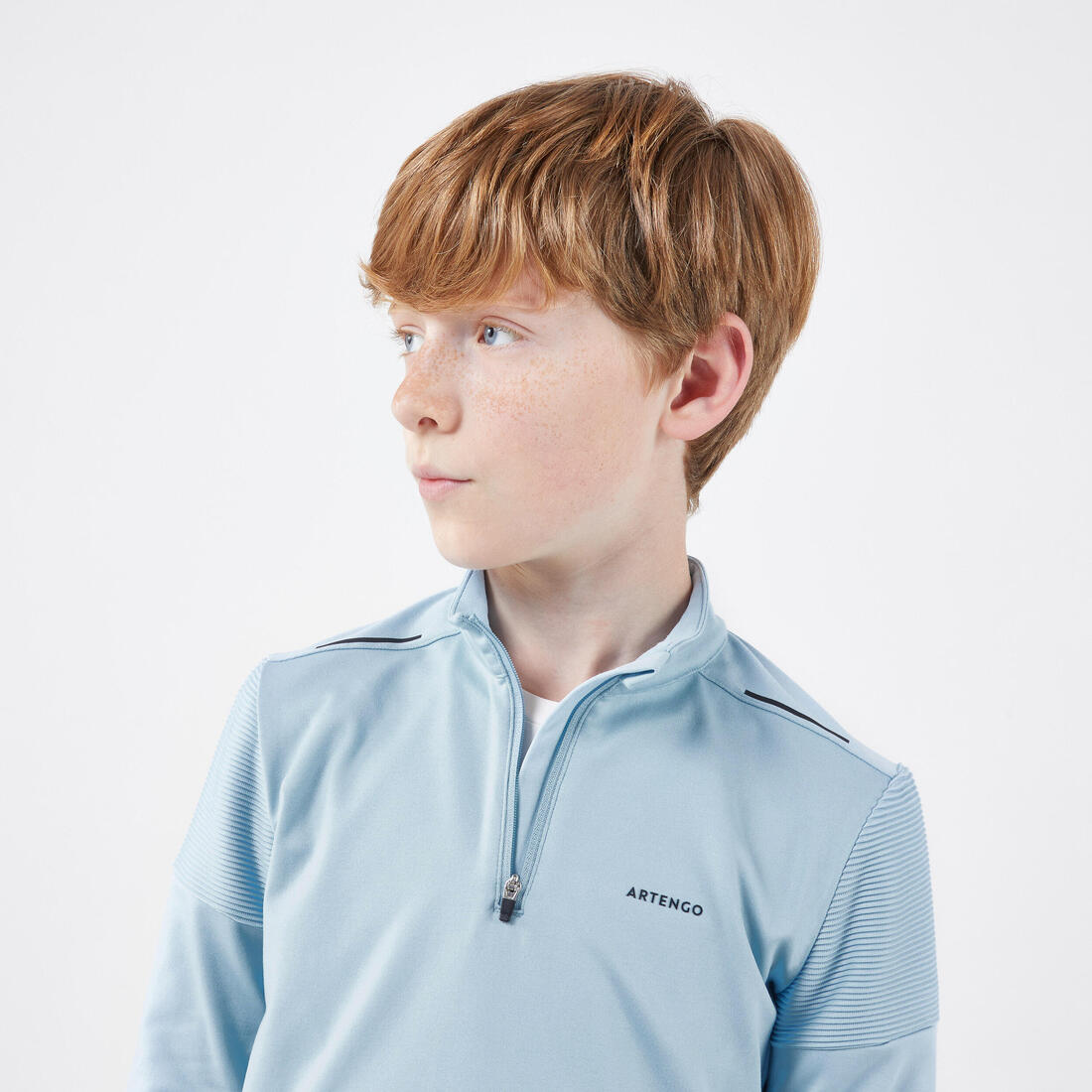 T-shirt Tennis Manches Longues Junior 1/2 Zip Thermic - TTS ML TH