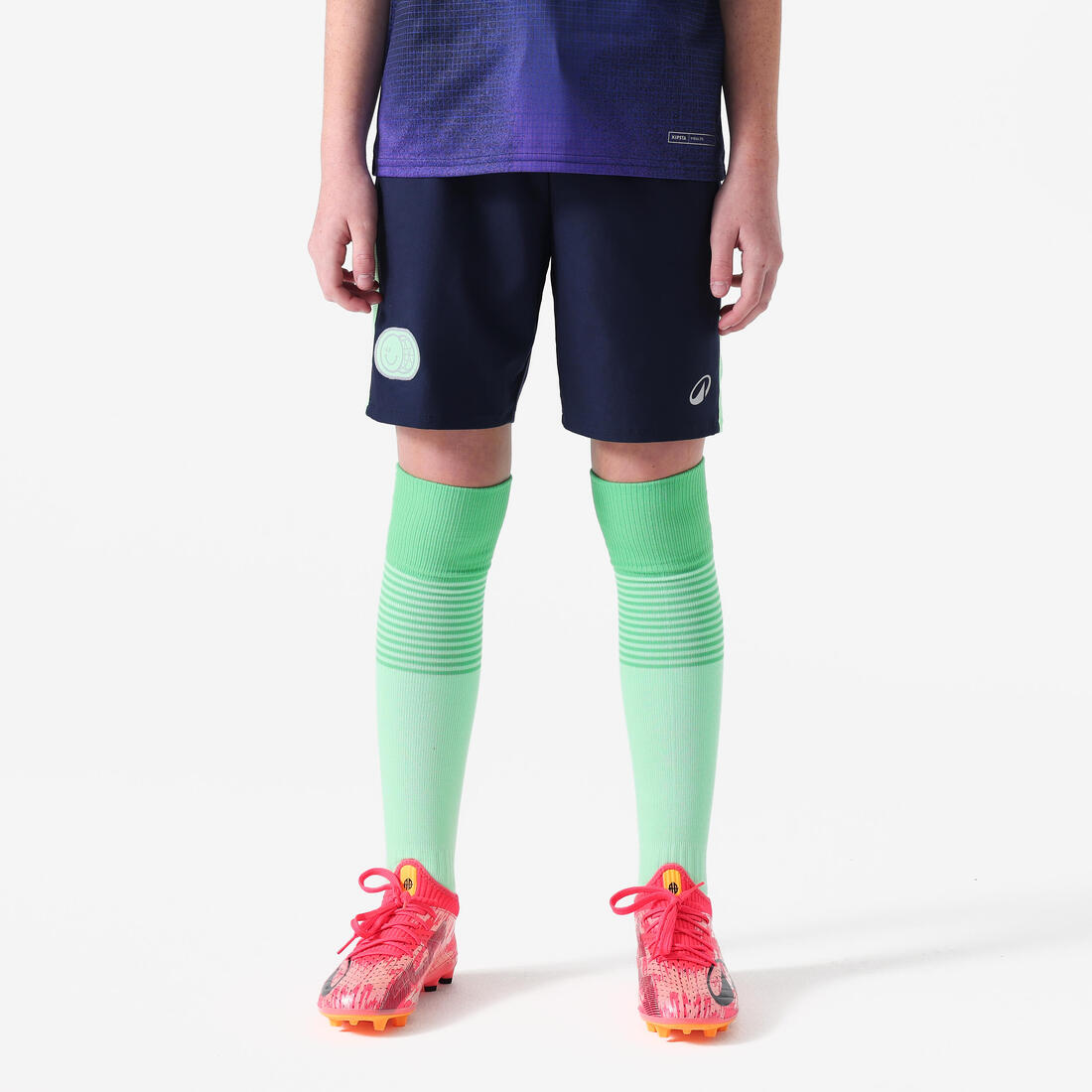 SHORT DE FOOTBALL ENFANT VIRALTO KIDS GRIS BANDE