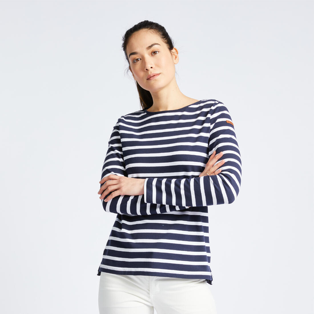 Tee-shirt marinière manches longues Femme Sailing 100