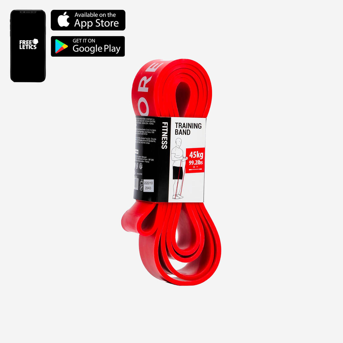 Élastique de musculation - training band 45 kg rouge