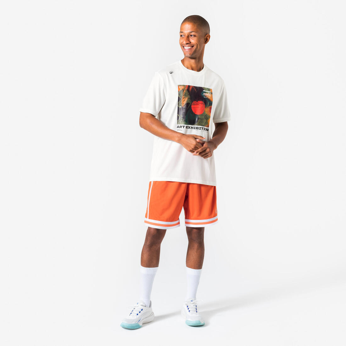T-SHIRT / MAILLOT DE BASKETBALL HOMME TS500 BLANC 6 PHOTOS