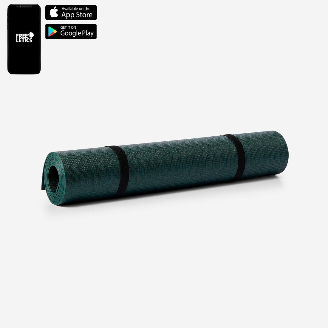Tapis de yoga doux épaisseur 4mm, vert fonce